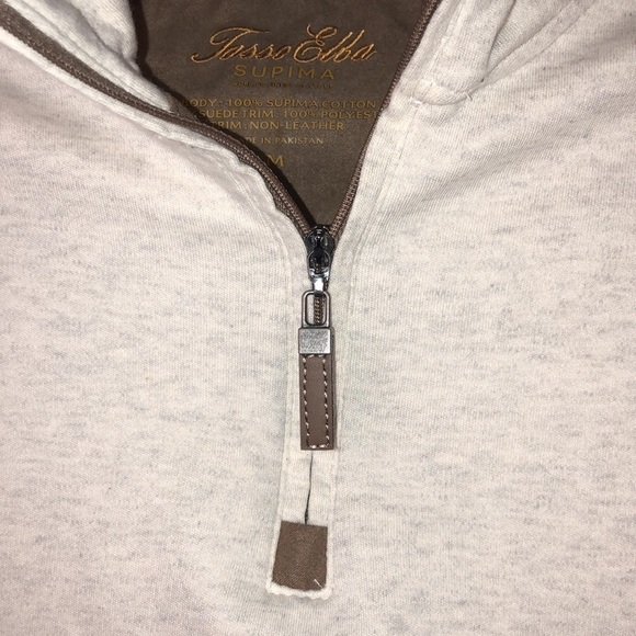 Men’s Tasso Elba Supima 100% Cotton 1/4 Zip Long Sleeve Lightweight Sweatshirt - Picture 5 of 8